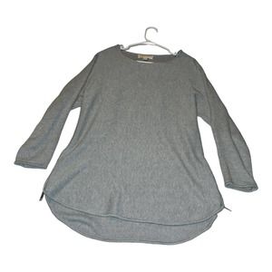 Michael Michael Kors Sweater Large Women's Thin Boatneck Tight Knit Gray